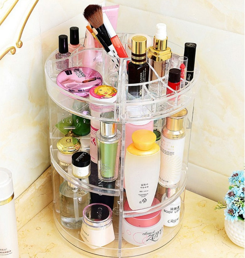 Makeup Organizer 360 Rotating plastic Cosmetics Storage  Cosmetics Organizer default The Khan Shop