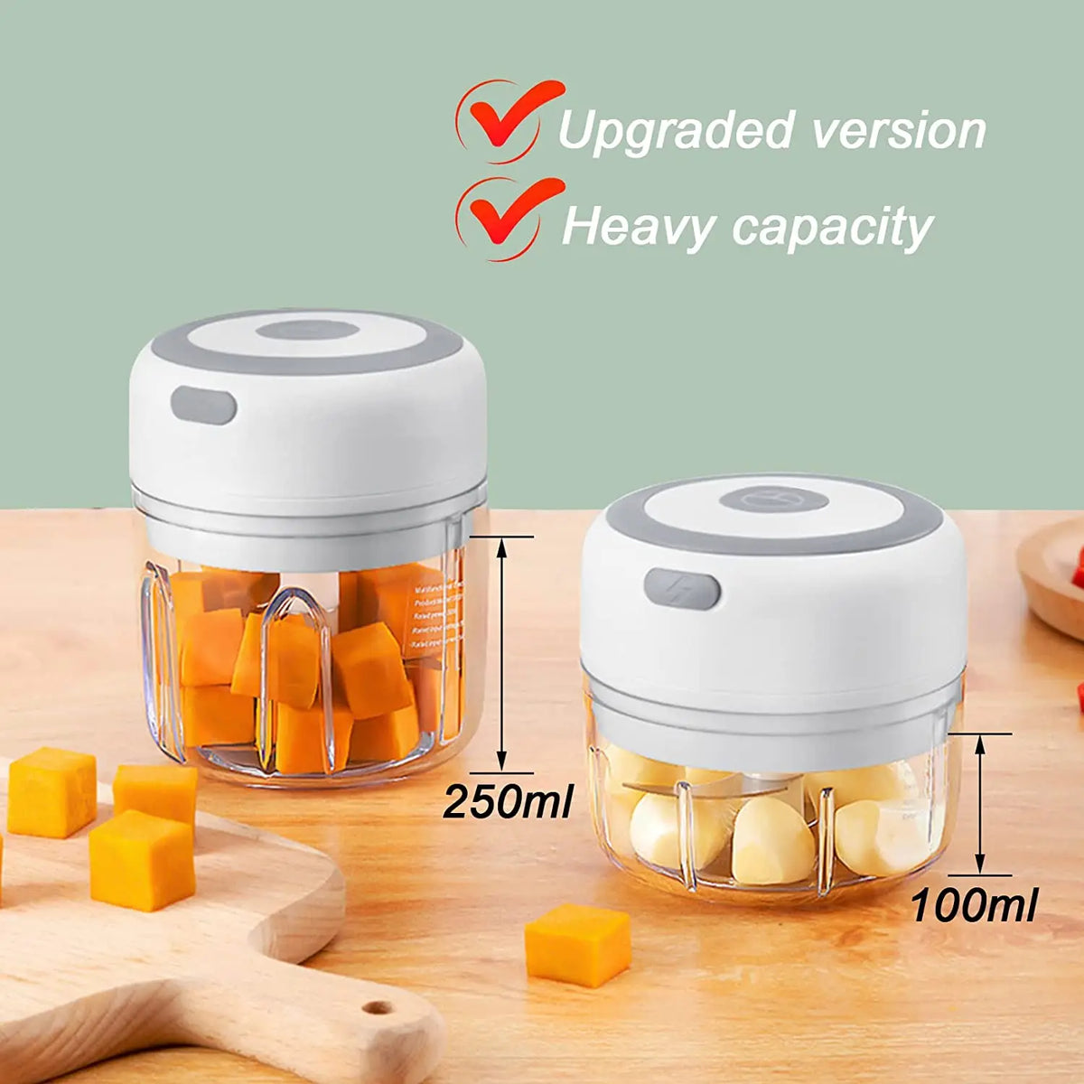 Mini Electric Garlic Chopper 100ML/250ML USB Garlic Grinder Mini Vegetable Chili Masher  Juicer & Blender  The Khan Shop