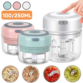 Mini Electric Garlic Chopper 100ML/250ML USB Garlic Grinder Mini Vegetable Chili Masher  Juicer & Blender  The Khan Shop