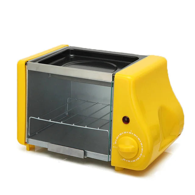 Mini Multifunction maker Toaster electric Baking Bakery roast Oven grill fried eggs  oven Yellow The Khan Shop