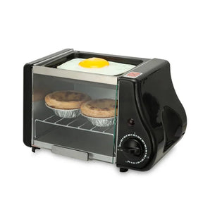 Mini Multifunction maker Toaster electric Baking Bakery roast Oven grill fried eggs  oven Black The Khan Shop