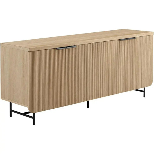 Modern Scandinavian Fluted Door Kitchen Storage Sideboard Buffet Cabinet -  kitchen cabinets KHAN SHOP LLC United-States 761.79