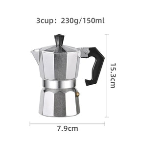 Moka Pot Stovetop Espresso Maker 50/100/150/300/450/600ML Stainless Steel  Dryer 150ML-3CUP The Khan Shop