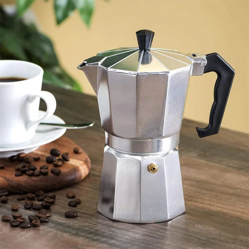 Moka Pot Stovetop Espresso Maker 50/100/150/300/450/600ML Stainless Steel  Dryer  The Khan Shop