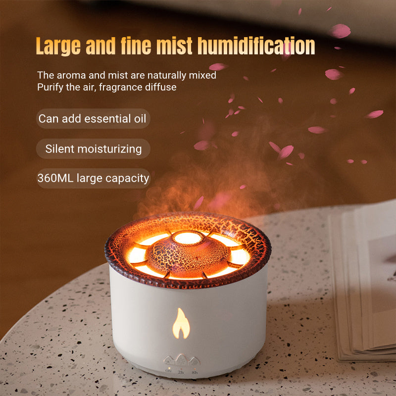 New Creative Ultrasonic Essential Oil Humidifier Volcano Aromatherapy Machine Spray Jellyfish Air Flame Humidifier Diffuser KHAN SHOP LLC Decoration