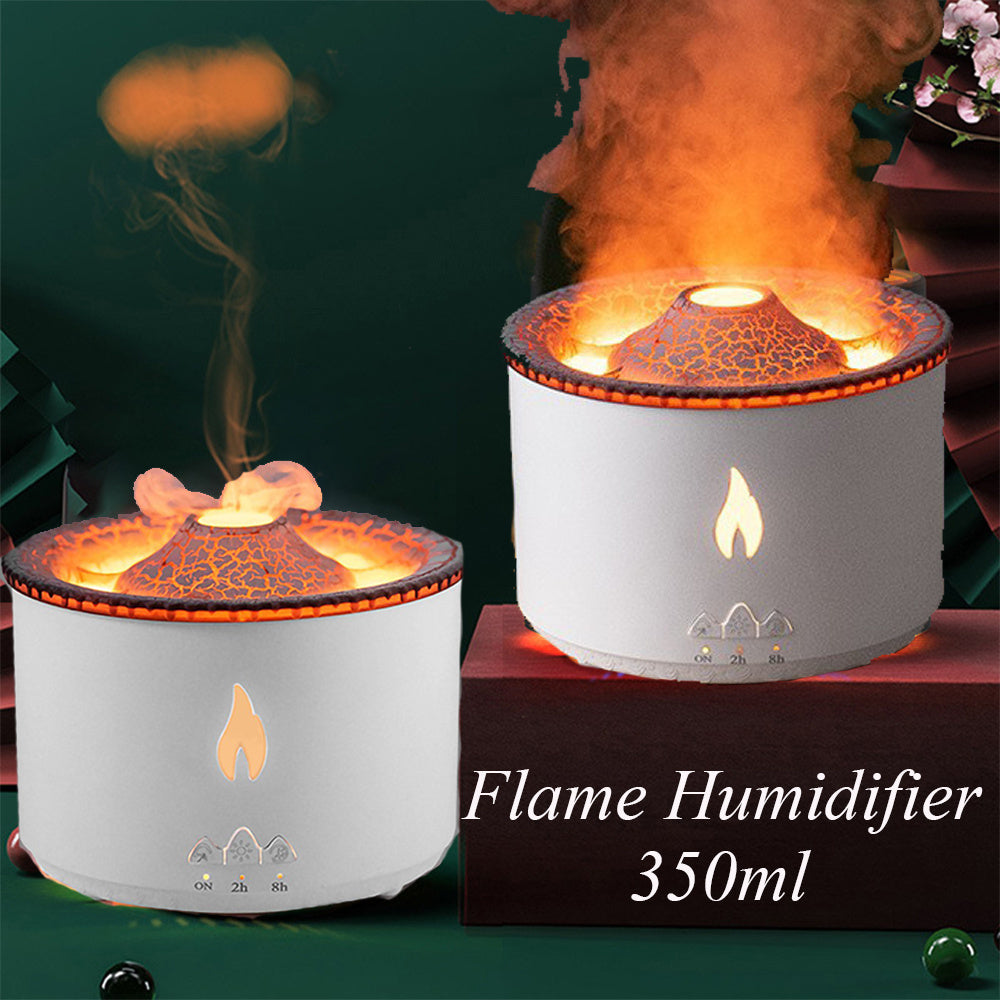 New Creative Ultrasonic Essential Oil Humidifier Volcano Aromatherapy Machine Spray Jellyfish Air Flame Humidifier Diffuser KHAN SHOP LLC Decoration