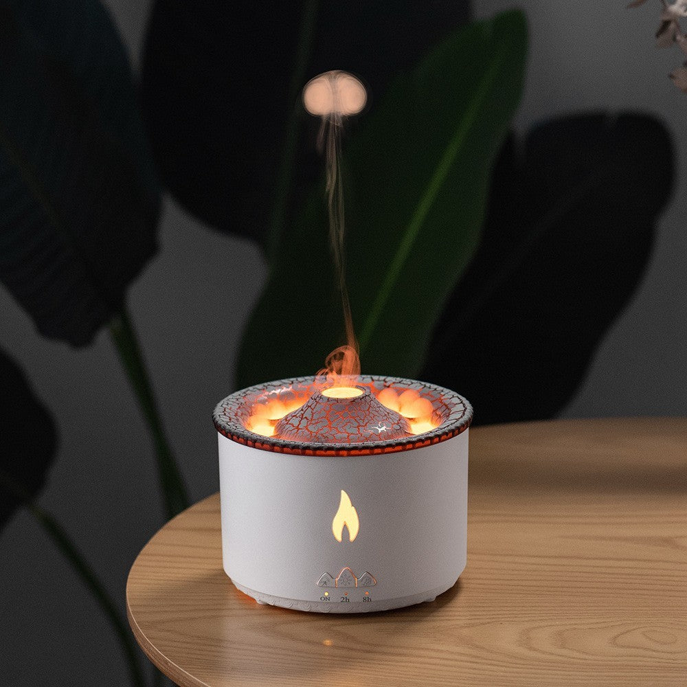 New Creative Ultrasonic Essential Oil Humidifier Volcano Aromatherapy Machine Spray Jellyfish Air Flame Humidifier Diffuser KHAN SHOP LLC Decoration