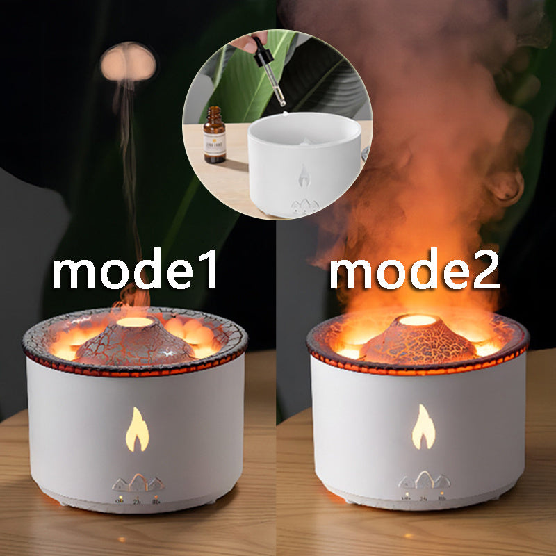 New Creative Ultrasonic Essential Oil Humidifier Volcano Aromatherapy Machine Spray Jellyfish Air Flame Humidifier Diffuser KHAN SHOP LLC Decoration