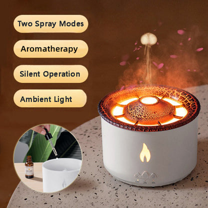 New Creative Ultrasonic Essential Oil Humidifier Volcano Aromatherapy Machine Spray Jellyfish Air Flame Humidifier Diffuser KHAN SHOP LLC Decoration