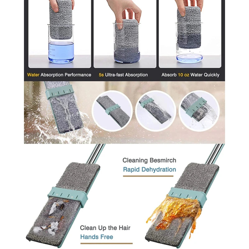 Newest Microfiber Flat Mop Hand Free Squeeze Cleaning Floor Mop KHAN SHOP LLC house power washer