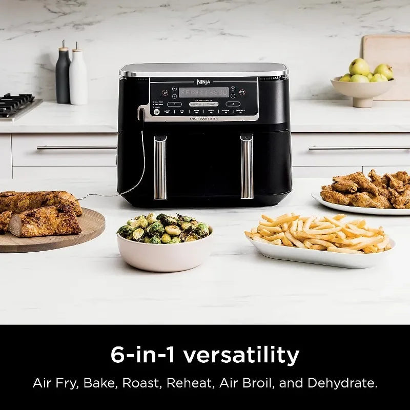 Ninja DZ550 Foodi 10 Quart 6-in-1 DualZone Smart XL Air Fryer KHAN SHOP LLC ninja air fryer