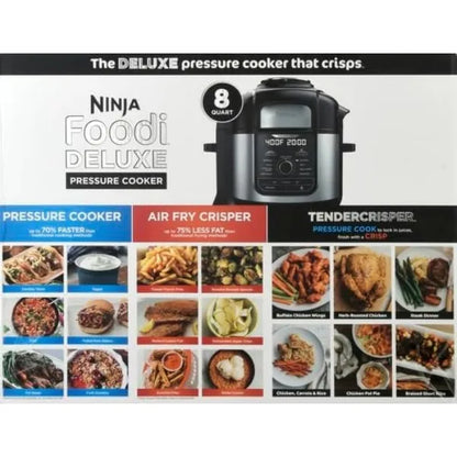 Ninja FD401 Foodi 12-in-1 Deluxe XL 8 qt. Pressure Cooker & Air Fryer KHAN SHOP LLC ninja air fryer