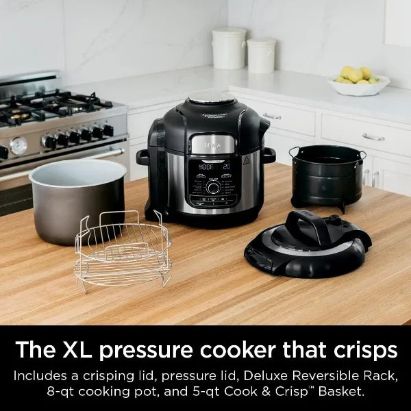 Ninja FD401 Foodi 12-in-1 Deluxe XL 8 qt. Pressure Cooker & Air Fryer KHAN SHOP LLC ninja air fryer