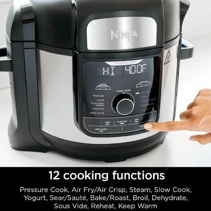 Ninja FD401 Foodi 12-in-1 Deluxe XL 8 qt. Pressure Cooker & Air Fryer KHAN SHOP LLC ninja air fryer