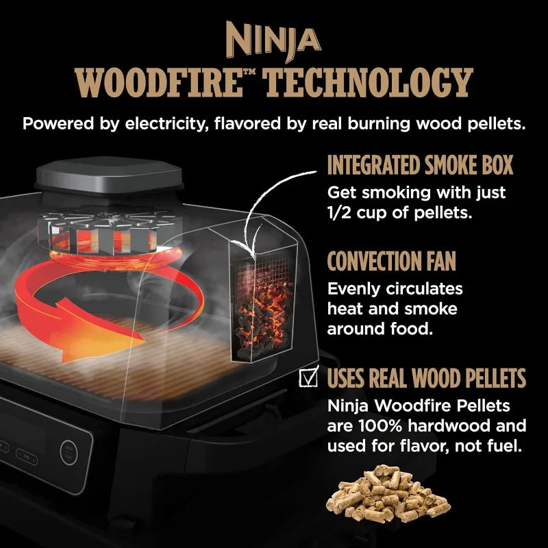 Ninja OG751BRN Woodfire Pro Outdoor Grill & Smoker with Built-In Thermometer KHAN SHOP LLC ninja air fryer