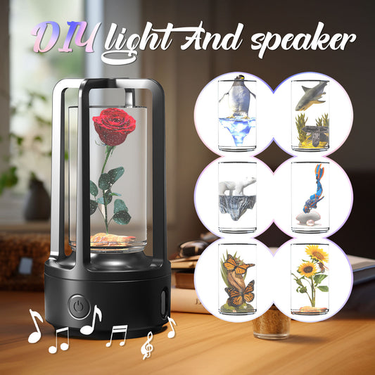 No Accessories 2 In 1 DIY Audio Crystal Light And Bluetooth Speaker Gift Touch Resin Night Light The Khan Shop Table Lamps