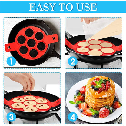 Nonstick Pancake Molds Ring Silicone Fried Egg Mould Reusable Pancake Maker KHAN SHOP LLC kitchen