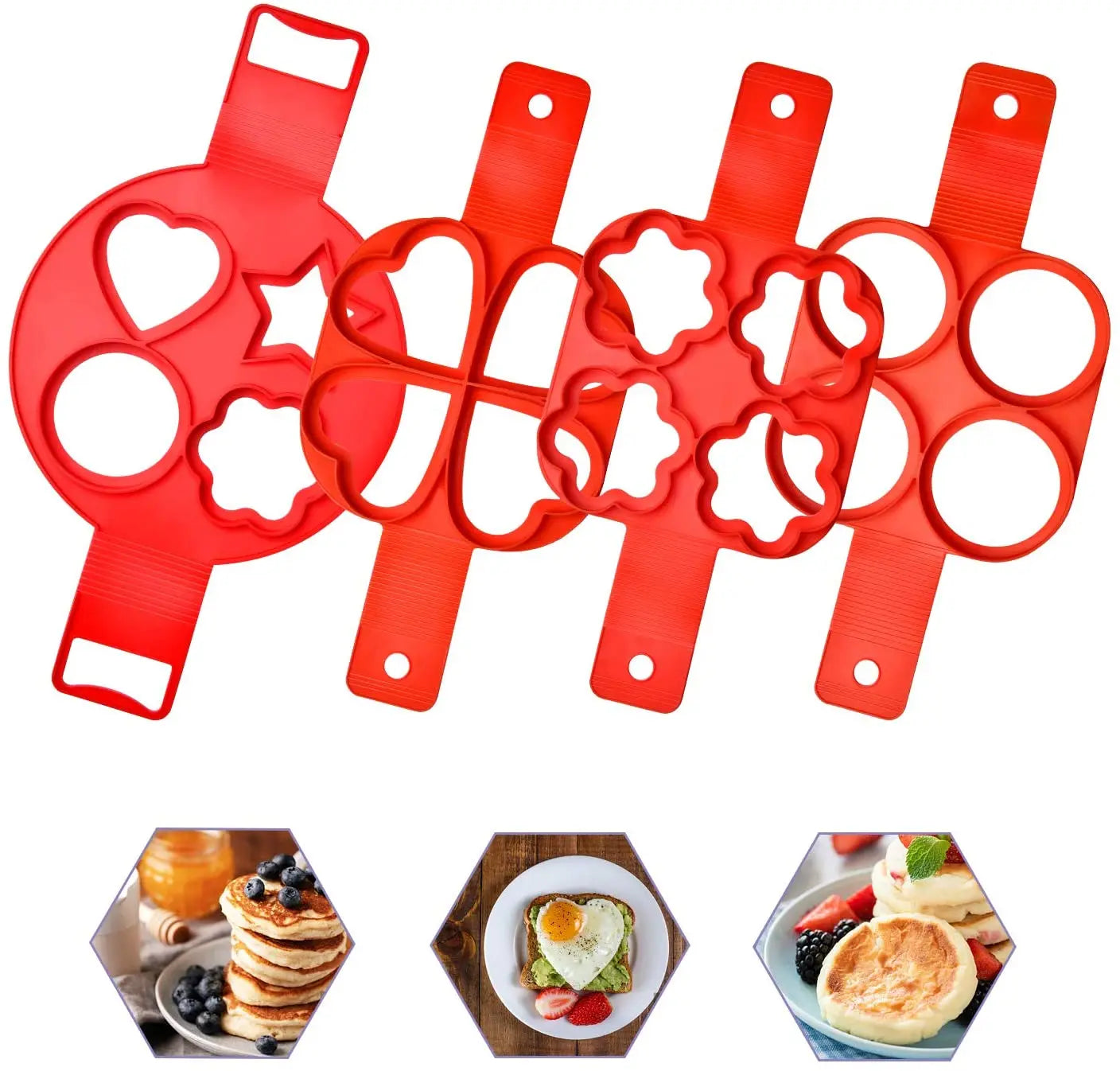 Nonstick Pancake Molds Ring Silicone Fried Egg Mould Reusable Pancake Maker KHAN SHOP LLC kitchen