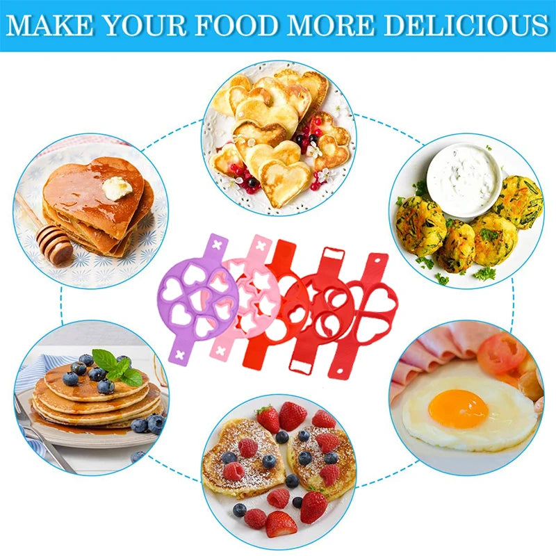 Nonstick Pancake Molds Ring Silicone Fried Egg Mould Reusable Pancake Maker KHAN SHOP LLC kitchen