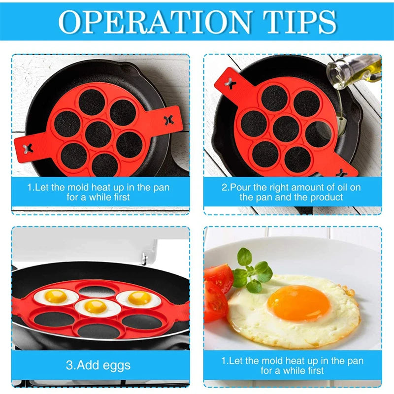 Nonstick Pancake Molds Ring Silicone Fried Egg Mould Reusable Pancake Maker KHAN SHOP LLC kitchen