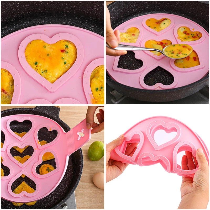 Nonstick Pancake Molds Ring Silicone Fried Egg Mould Reusable Pancake Maker KHAN SHOP LLC kitchen