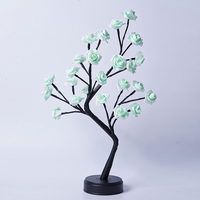 Table Lamp Flower Tree Rose Lamps  Table Lamps Green-Rose-Usb-Plug-In The Khan Shop