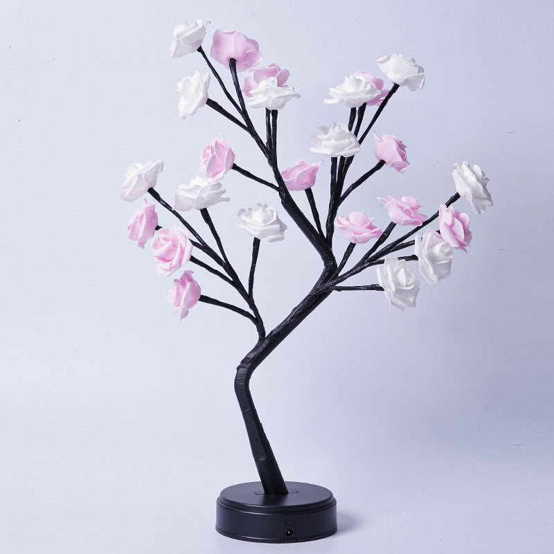 Table Lamp Flower Tree Rose Lamps  Table Lamps White-Pink-Rose-Usb-Plug-In The Khan Shop