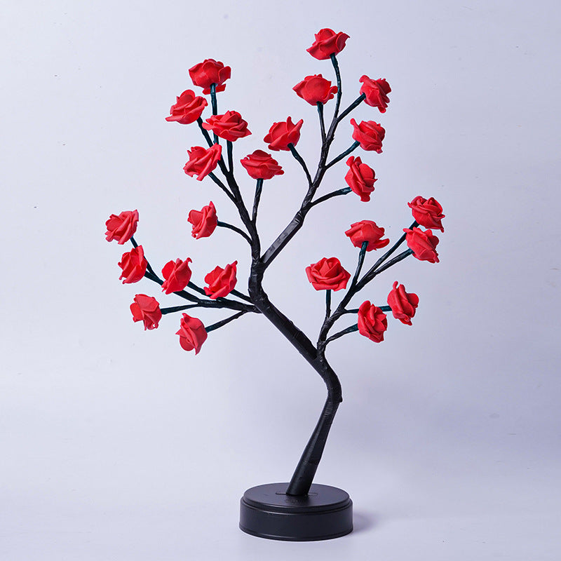 Table Lamp Flower Tree Rose Lamps  Table Lamps Red-Rose-Usb-Plug-In The Khan Shop