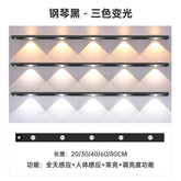 Smart Led Human Body Induction Lamp Ultra-thin Cat&amp;#039;s Eye Hill Lamp Strip Rechargeable Self-adhesive Wardrobe Wine Cabinet Cabinet Lamp Belt Tech Accessories The Khan Shop Piano black (three-color dimming) 60cm 
