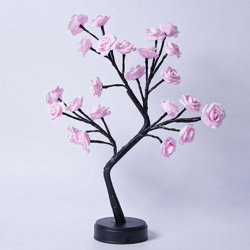 Table Lamp Flower Tree Rose Lamps  Table Lamps Pink-Roses-Usb-Plug-In The Khan Shop
