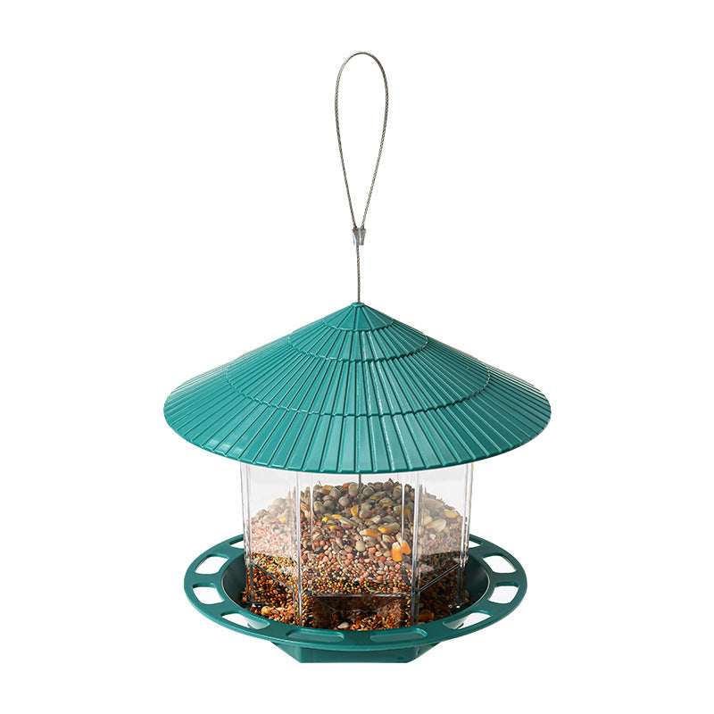 Outdoor Garden Hanging Transparent Bird Feeder KHAN SHOP LLC garden Green