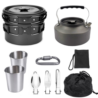 Outdoor Portable Cookware Mess Kit Camping Hiking Picnic KHAN SHOP LLC made in cookware