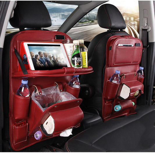 Pad-Bag Organizer Tray Car-Seat  Cosmetics Organizer Wine-red The Khan Shop