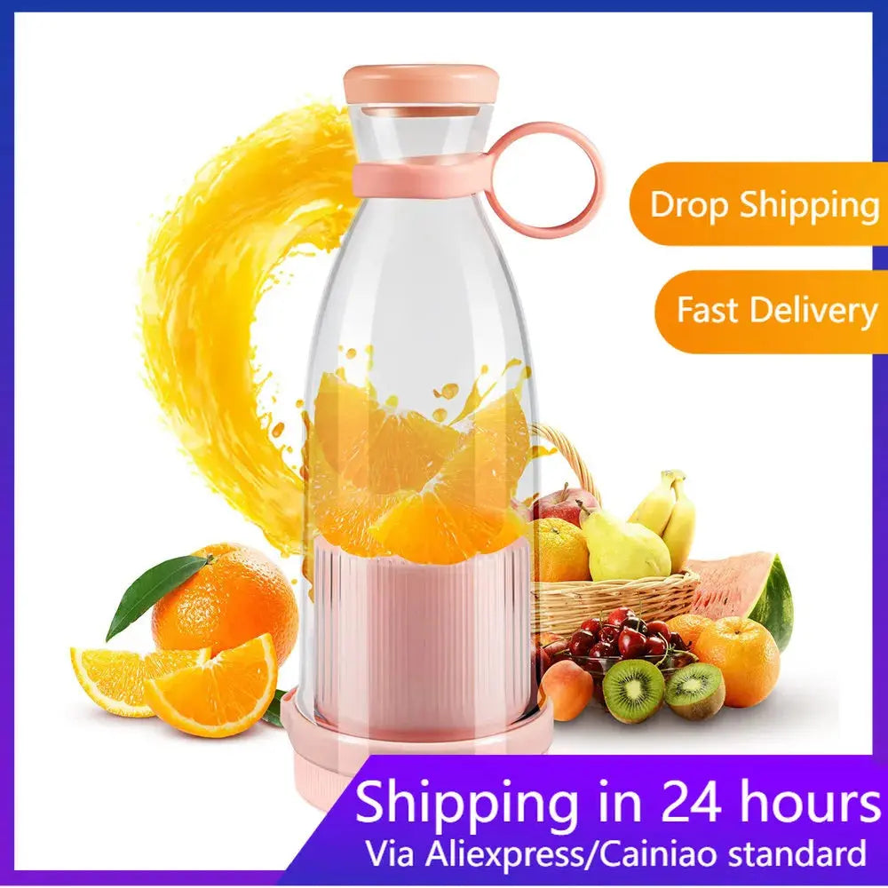 Rechargeable Mixers Fresh Fruit Juicers Blue/Pink Usb Portable Juice