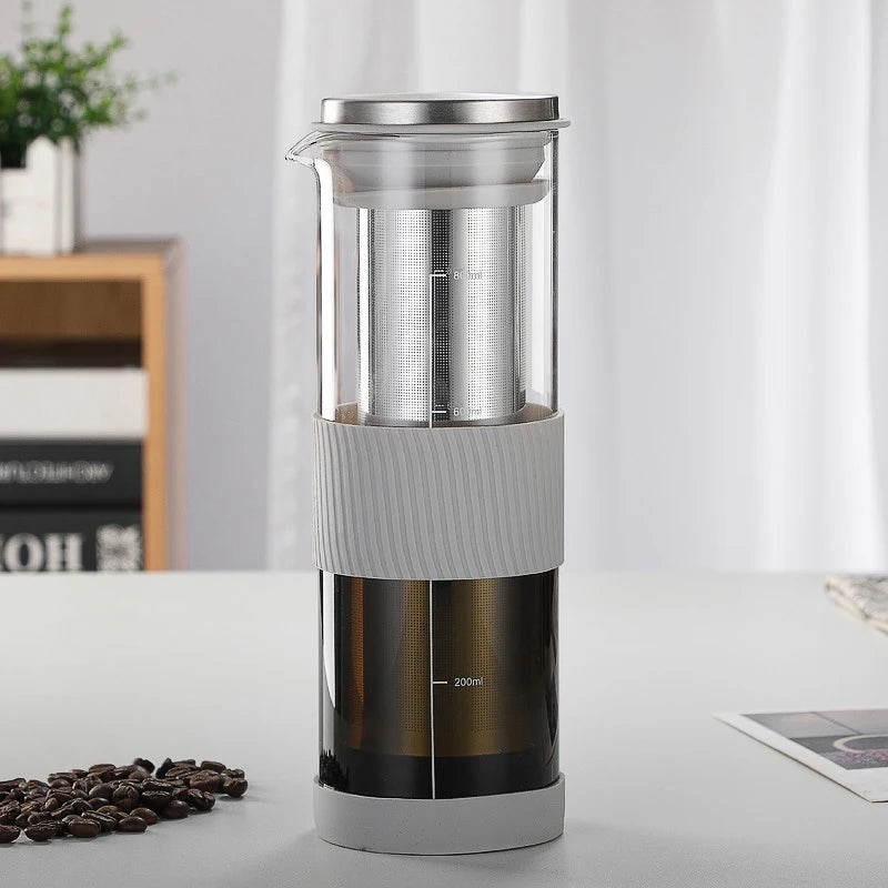 Portable Airtight Cold Brew Iced Coffee Maker Large Capacity Glass 800ml Cold Brew Coffee KHAN SHOP LLC brew station