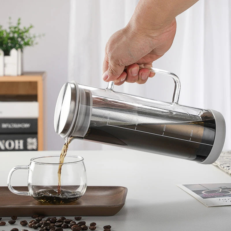 Portable Airtight Cold Brew Iced Coffee Maker Large Capacity Glass 800ml Cold Brew Coffee KHAN SHOP LLC brew station