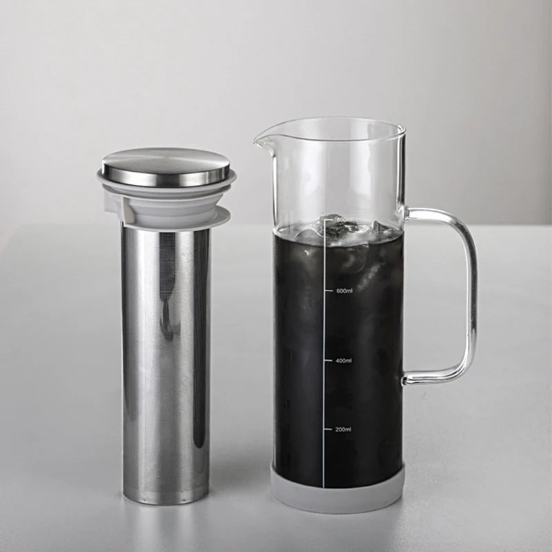 Portable Airtight Cold Brew Iced Coffee Maker Large Capacity Glass 800ml Cold Brew Coffee KHAN SHOP LLC brew station