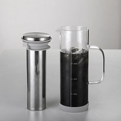 Portable Airtight Cold Brew Iced Coffee Maker Large Capacity Glass 800ml Cold Brew Coffee KHAN SHOP LLC brew station