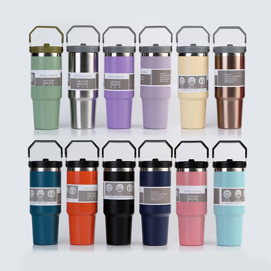 Portable Car Cup Stainless Steel Cup Travel Sports Water Bottle The Khan Shop Sipper & Bottle