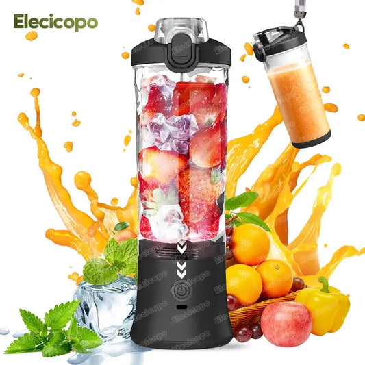 Portable Electric Juicer Fruit Mixers 600ML Blender with 4000mAh USB Rechargeable -  Juicer & Blender KHAN SHOP LLC 