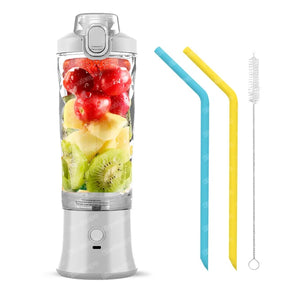 Portable Electric Juicer Fruit Mixers 600ML Blender with 4000mAh USB Rechargeable  Juicer & Blender White-CHINA The Khan Shop