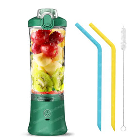 Portable Electric Juicer Fruit Mixers 600ML Blender with 4000mAh USB Rechargeable  Juicer & Blender Green-CHINA The Khan Shop