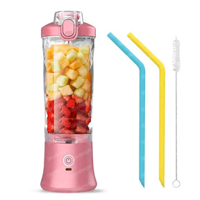 Portable Electric Juicer Fruit Mixers 600ML Blender with 4000mAh USB Rechargeable  Juicer & Blender Pink-CHINA The Khan Shop