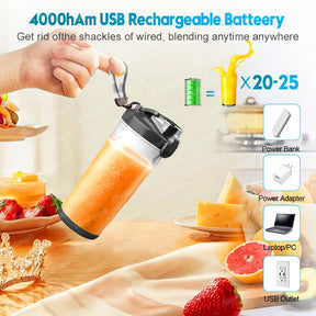 Portable Electric Juicer Fruit Mixers 600ML Blender with 4000mAh USB Rechargeable  Juicer & Blender  The Khan Shop