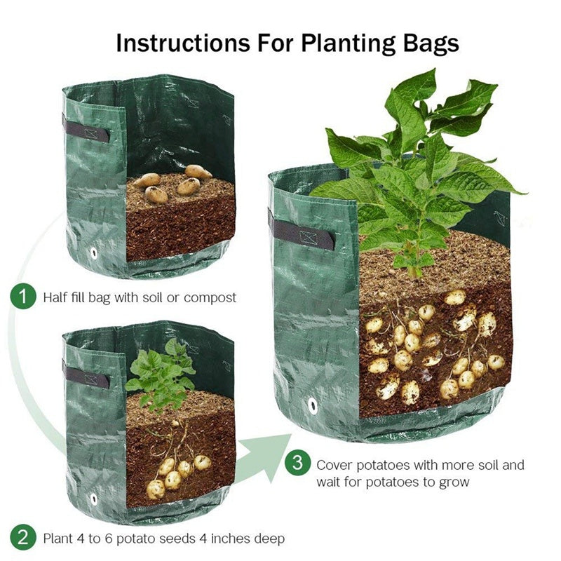 Potato Grow Bags Vegetable Planter Growing Bag DIY Fabric Grow Pot Outdoor Garden Pots Garden Tools Veget Garden KHAN SHOP LLC garden