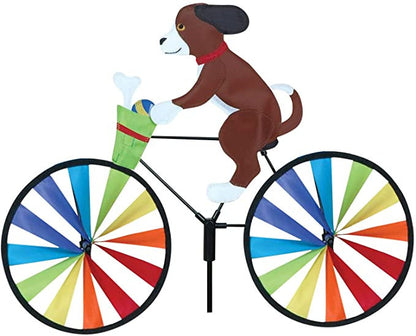 Puppy Animal On Bike Diy Windmill Animal Bicycle Wind Spinner Whirligig Garden Lawn Decorative Gadgets Kids Outdoor Toys KHAN SHOP LLC garden