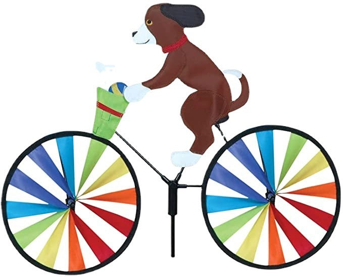 Puppy Animal On Bike Diy Windmill Animal Bicycle Wind Spinner Whirligig Garden Lawn Decorative Gadgets Kids Outdoor Toys KHAN SHOP LLC garden Coffee