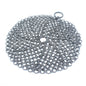 Silver Stainless Steel Cast Iron Cleaner Chainmail Scrubber Home Cookware KHAN SHOP LLC made in cookware Round-6inch