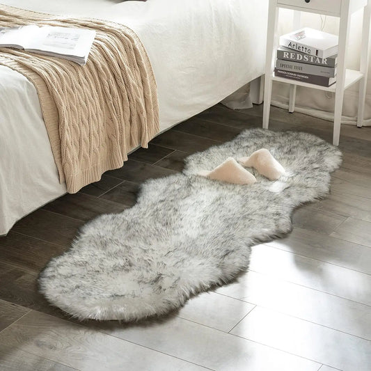 Soft Fur Wool Rugs for Bedroom Living Room Carpet Fluffy Sofa Chair KHAN SHOP LLC washable rugs