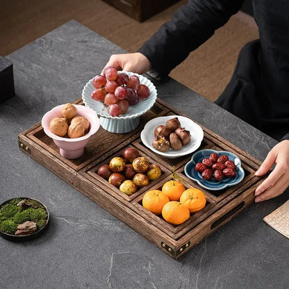 Solid Wood Tray for Brewing Tea In A Furnace Wooden Nested Tray Set Seven Piece KHAN SHOP LLC brew station